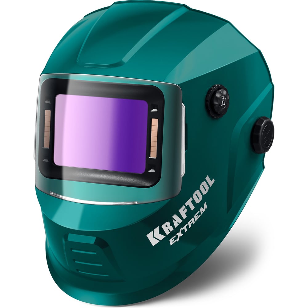 Профессиональная маска сварщика KRAFTOOL для защиты глаз и лица сварщика от прямых излучений сварочной дуги, искр и брызг расплавленного металла, от механических воздействий при выполнении сварочных работ, резки и пайки металла.    