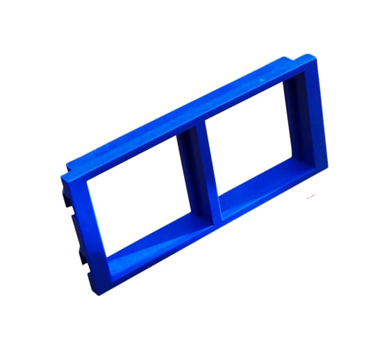 Изображение товара Адаптерная рамка LANMASTER двойная, горизонтальная, для напольных башенок, синяя LAN-WA-P2H-BL