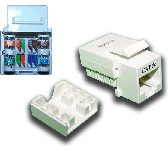 Изображение товара Вставка LANMASTER Keystone LAN-OK45UTP5E/N-WH