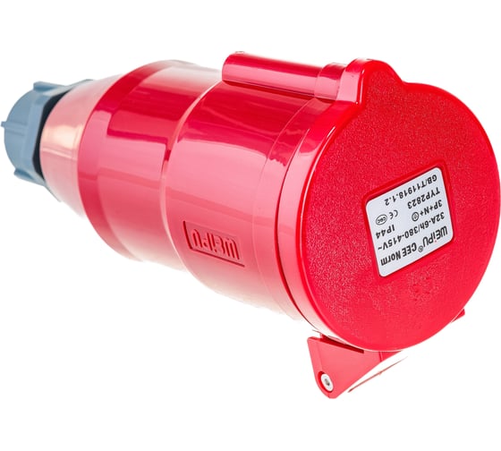 Изображение товара Вилка LANMASTER IEC 309, трехфазная, 32A, 380V, разборная, мама, красная LAN-IEC-309-32A3P/F