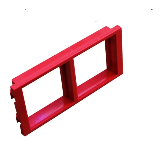 Изображение товара Адаптерная рамка LANMASTER двойная, вертикальная, для настенных блоков, красная LAN-WA-P2V-RD