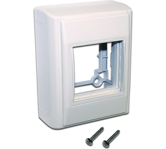 Изображение товара Базовый настенный бокс LANMASTER Mosaic на 1 модуль, 45x45, с боковыми стенками LAN-WA-RMB-F45/B-WH