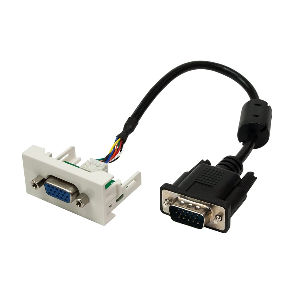 Изображение товара Вставка LANMASTER Mosaic 22.5x45 с адаптером VGA D-SUB мамой и шнуром 20 см