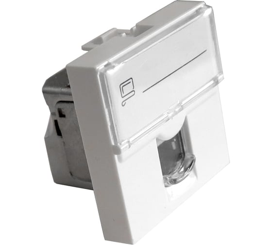 Изображение товара Вставка LANMASTER Mosaic 45x45, RJ-45 STP, категория5e, белая LAN-SIP-23S5E-WH