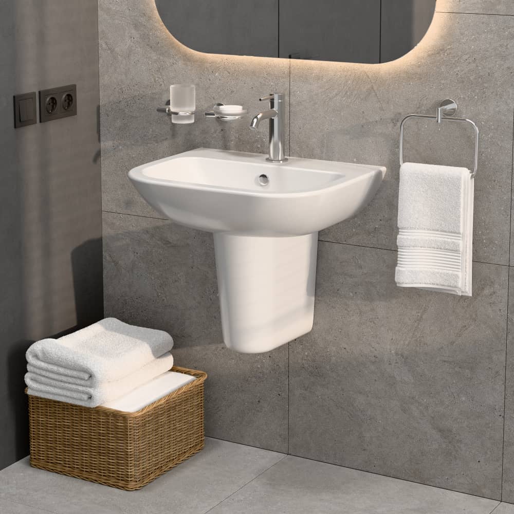 Изображение товара Раковина Vitra S20 5502B003-0001 с полукруглой формой и центром смесителя Изображение товара Раковина Vitra S20 5502B003-0001 с полукруглой формой и центром смесителя