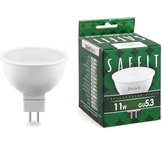 Изображение товара Светодиодная лампа SAFFIT SBMR1611 11W GU5.3 4000K 230V MR16 55152