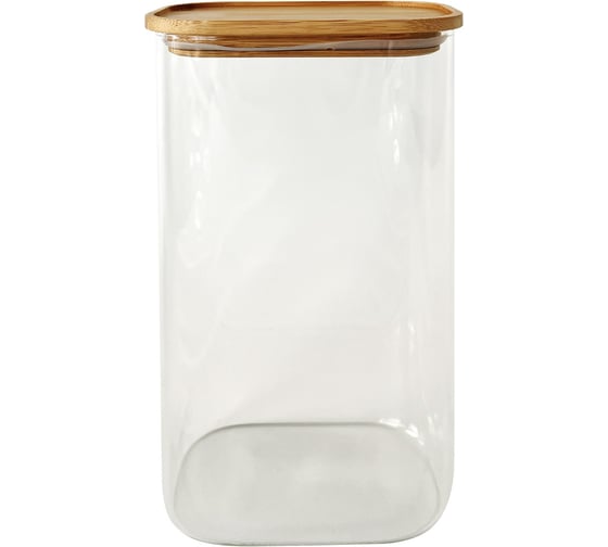 Изображение товара Стеклянная овальная банка appetite Studio 2000 мл, бамбуковая крышка штаб BM2012-4OV