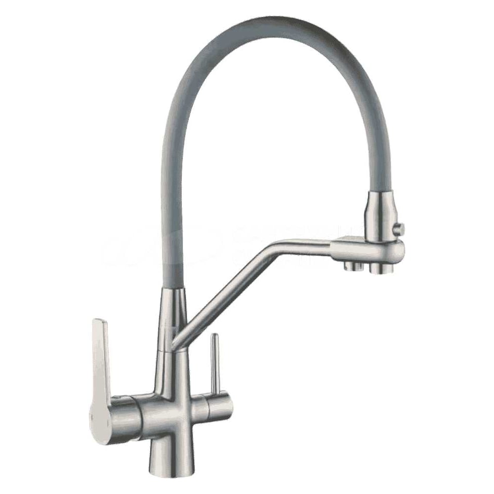 Изображение товара Смеситель для кухни D-Lin из нержавеющей стали однорычажный с фильтром и гибким изливом