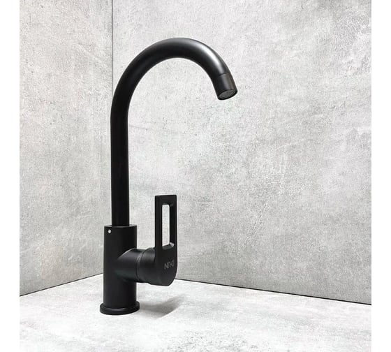 Изображение товара Смеситель для кухни с поворотным изливом D-Lin, черный D155308-A