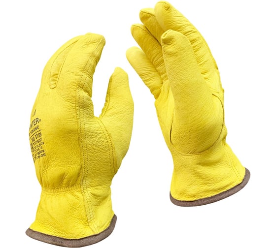 Изображение товара Перчатки кожаные с меховой подкладкой Master-Pro ПРОФИ (ДРАЙВЕР-К2-ЗИМА) водительские перчатки, размер 10, 1 пара 9085-GLDW2-10-1