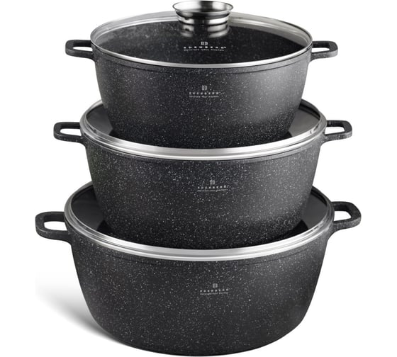 Изображение товара Набор из 3-х кастрюль EDENBERG 8 предметов ЕВ-8151 EB-8151