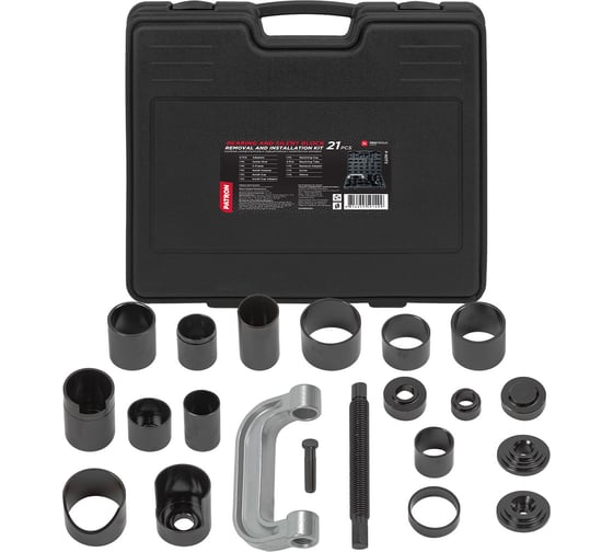 Изображение товара Съемник сайлентблоков и подшипников с набором оправок Patron 21 предмет, в кейсе P-921T2(61265)