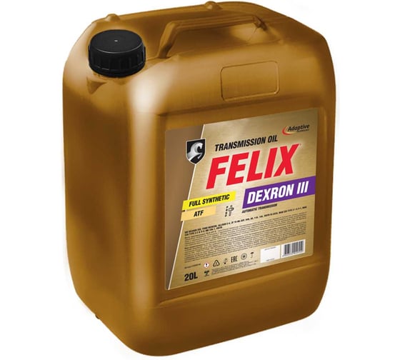Изображение товара Масло трансмиссионное для автоматических коробок передач FELIX ATF III 20л 410000156