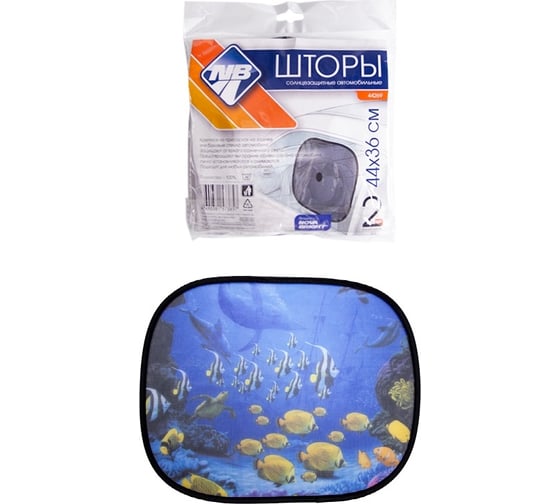 Изображение товара Солнцезащитная шторка на присосках Nova Bright для боковых стекол, с рисунком, 44х36 см, 2 шт. 44269