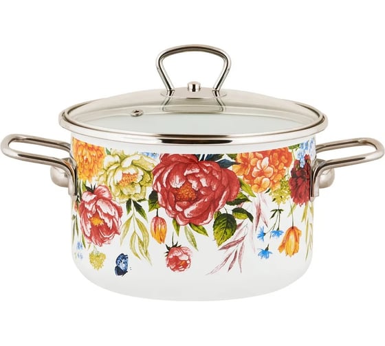 Изображение товара Кастрюля appetite Peonies эмаль, цил 2,0 л 1SD165S