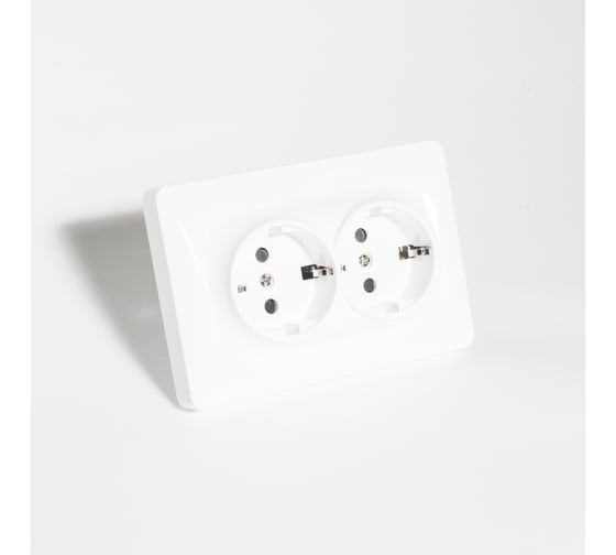 Изображение товара Розетка электрическая 2x2К+З SPL, 16А, 220-250V (белый) 6 шт. 201003