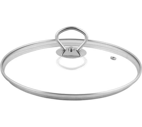 Изображение товара Крышка стеклянная appetite металлический ободок, металлическая кнопка 28 см ZHI28GM