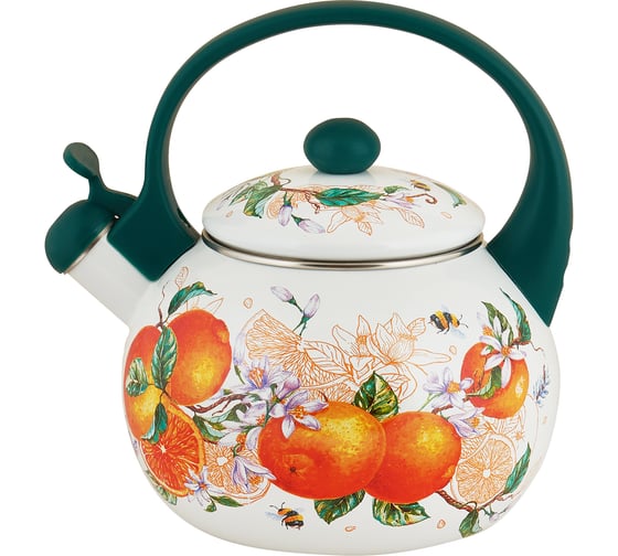 Изображение товара Чайник appetite эмалированная сталь 2 л со свистком Orange fruit FT7-OR