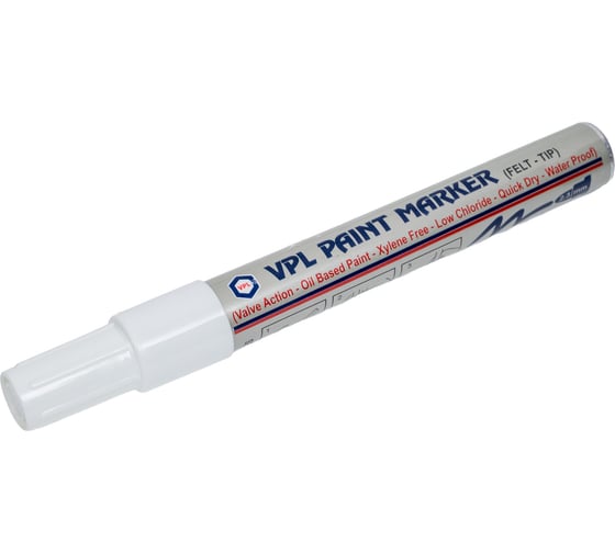 Изображение товара Маркер VPL по металлу и нержавеющей стали Paint Marker белый, упаковка 10 шт. VPLMT6000-W