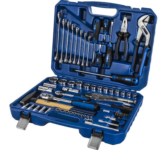 Изображение товара Набор инструмента универсальный КОБАЛЬТ 1/4 и 1/2, 72 предмета, кейс 919-623
