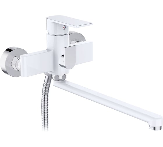 Изображение товара Смеситель для ванны и душа с длинным изливом D-Lin 350 мм, белый D147363-C