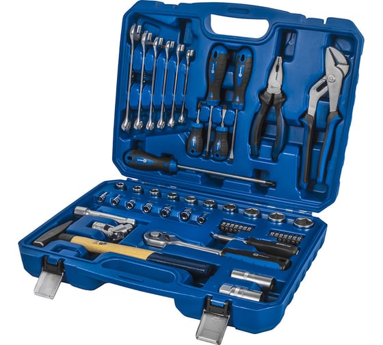 Изображение товара Набор инструмента универсальный КОБАЛЬТ 1/4 и 1/2, 55 предметов, кейс 919-616