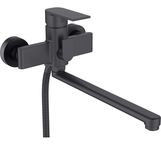 Изображение товара Смеситель для ванны и душа с длинным изливом D-Lin 350 мм, черный D147363-A