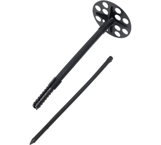 Изображение товара Дюбель для теплоизоляции ООО "Тэмпо-Метиз" 10x160 с пластиковым гвоздем, черный 30 шт 520749