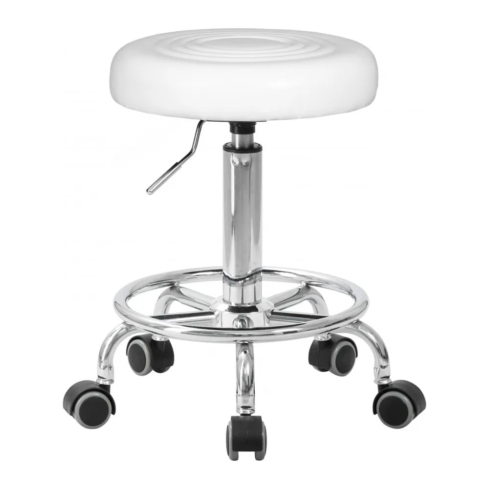 Изображение товара Табурет мастера DOBRIN BILLY белый с хромированным основанием LM-3051_CH-M_EL-white