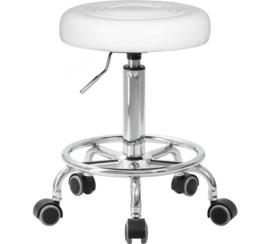 Изображение товара Табурет мастера DOBRIN BILLY цвет сиденья белый, цвет основания хромированная сталь LM-3051_CH-M_EL-white
