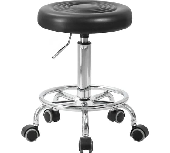 Изображение товара Табурет мастера DOBRIN BILLY цвет сиденья чёрный, цвет основания хромированная сталь LM-3051_CH-M_EL-black