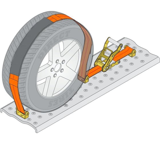 Изображение товара Ремень крепления Airline автовозный с храповиком и резиновыми вставками 4 т, 3 м ASTA02