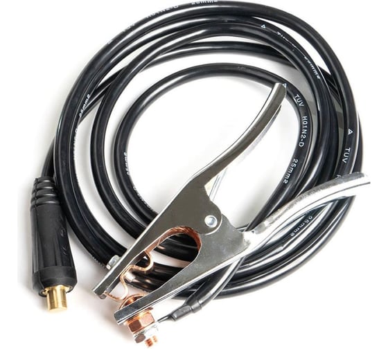 Изображение товара Кабель сварочный SINICA WGC25500-CU, зажим на массу, 3м, 25кв мм 100104