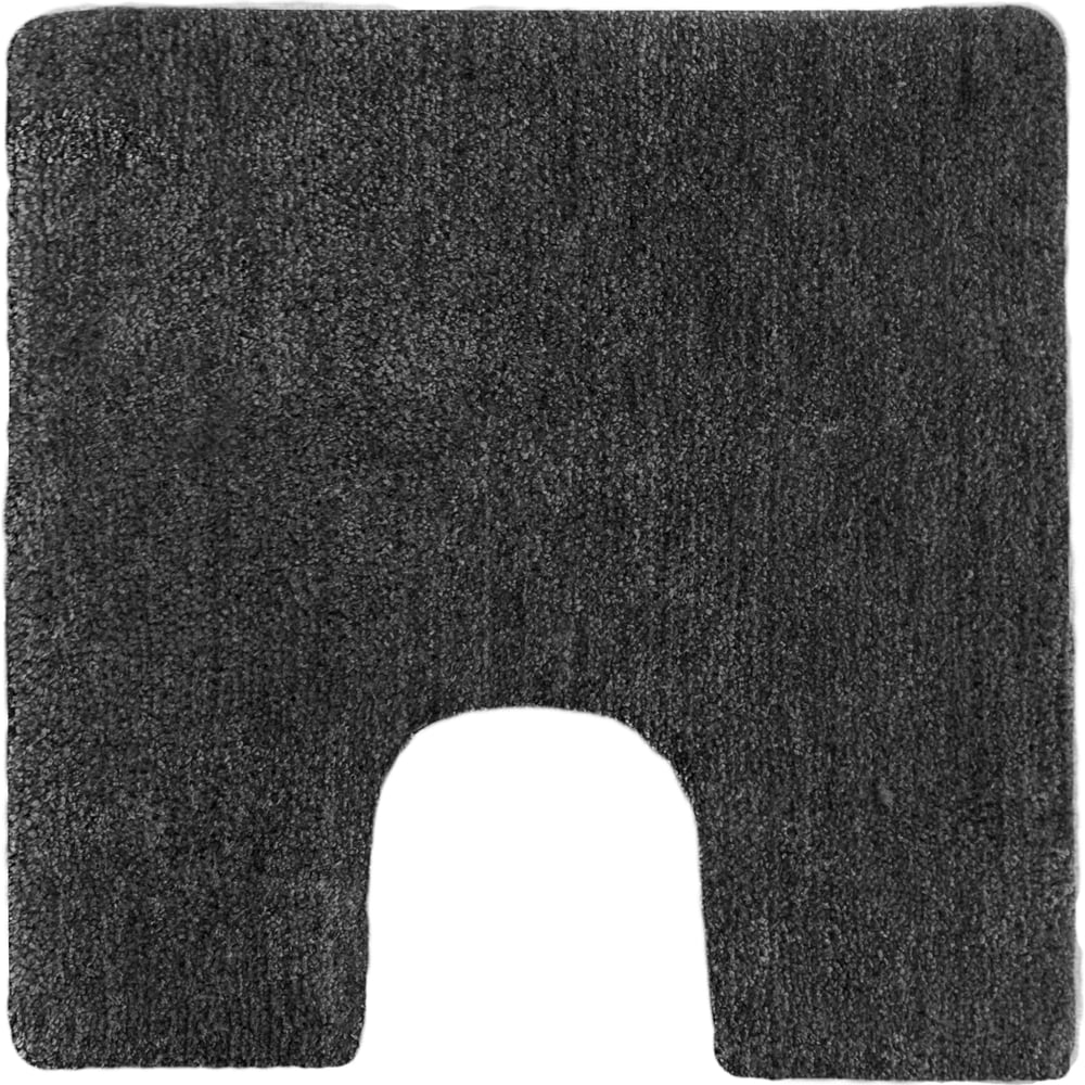 Изображение товара Коврик для ванной комнаты с вырезом микрофибра 50х50 см черный FORA SHINY