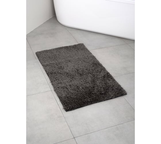 Изображение товара Коврик для ванной комнаты FORA FLUFFY поликоттон, 60х100 см, графит FOR-COTTON-FLF-60-100GR