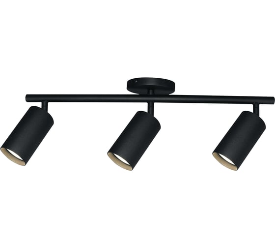 Изображение товара Светильник накладной поворотный truEnergy на тонкой планке под лампы 3xGU10 круг черный/алюминий 21461