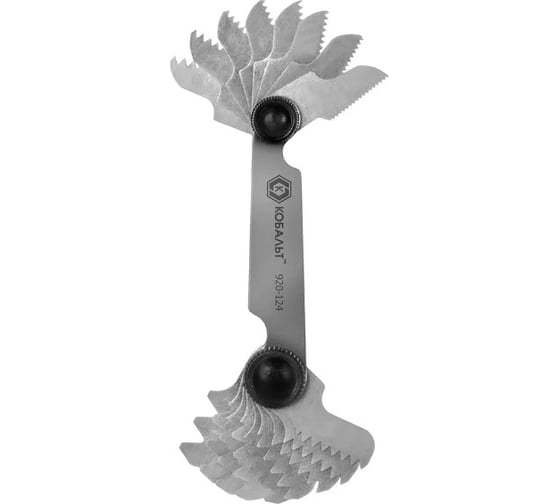 Изображение товара Набор шаблонов резьбовых дюймовых КОБАЛЬТ диапазон измерений шага резьбы 4TPI - 28TPI, 17 шт., блистер () 920-124