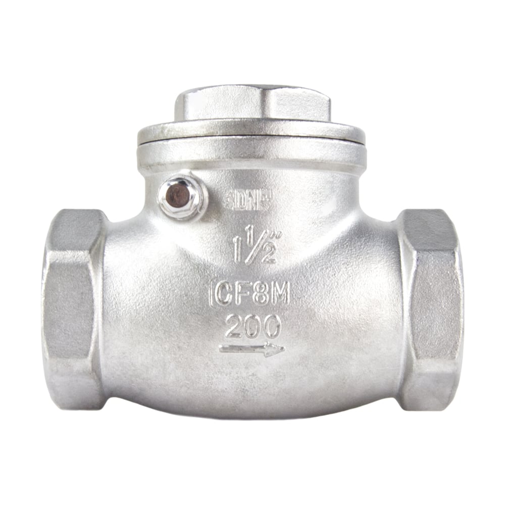 Изображение товара Клапан обратный SCV-316 1 1/2″ DN.ru Ду40 Ру16 муфтовый, поворотный, нержавеющая сталь D100-00497