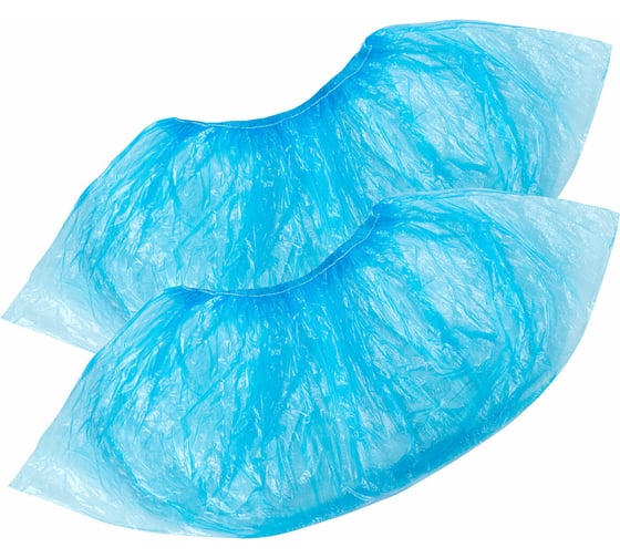 Изображение товара Бахилы ОФИСМАГ Комплект 100 штук (50 пар) Стандарт, размер 40х14, 16 мкм, 2,2 г, Elegreen, шк 631496