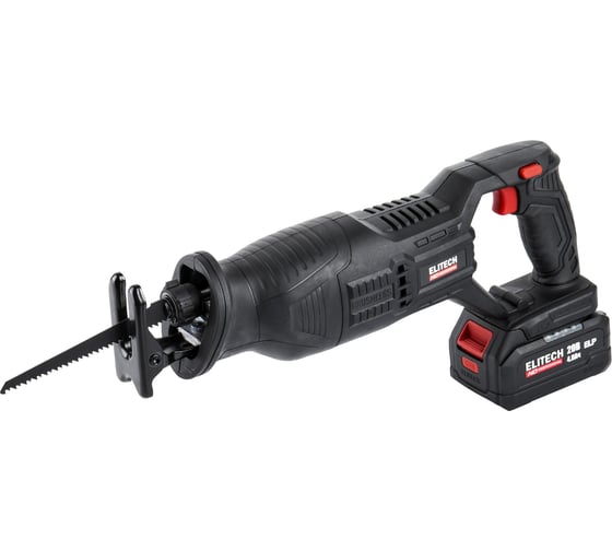 Изображение товара Пила сабельная аккумуляторная Elitech SSC 2028BL (20В, 1х4Ач, рез 115мм) HD 205757