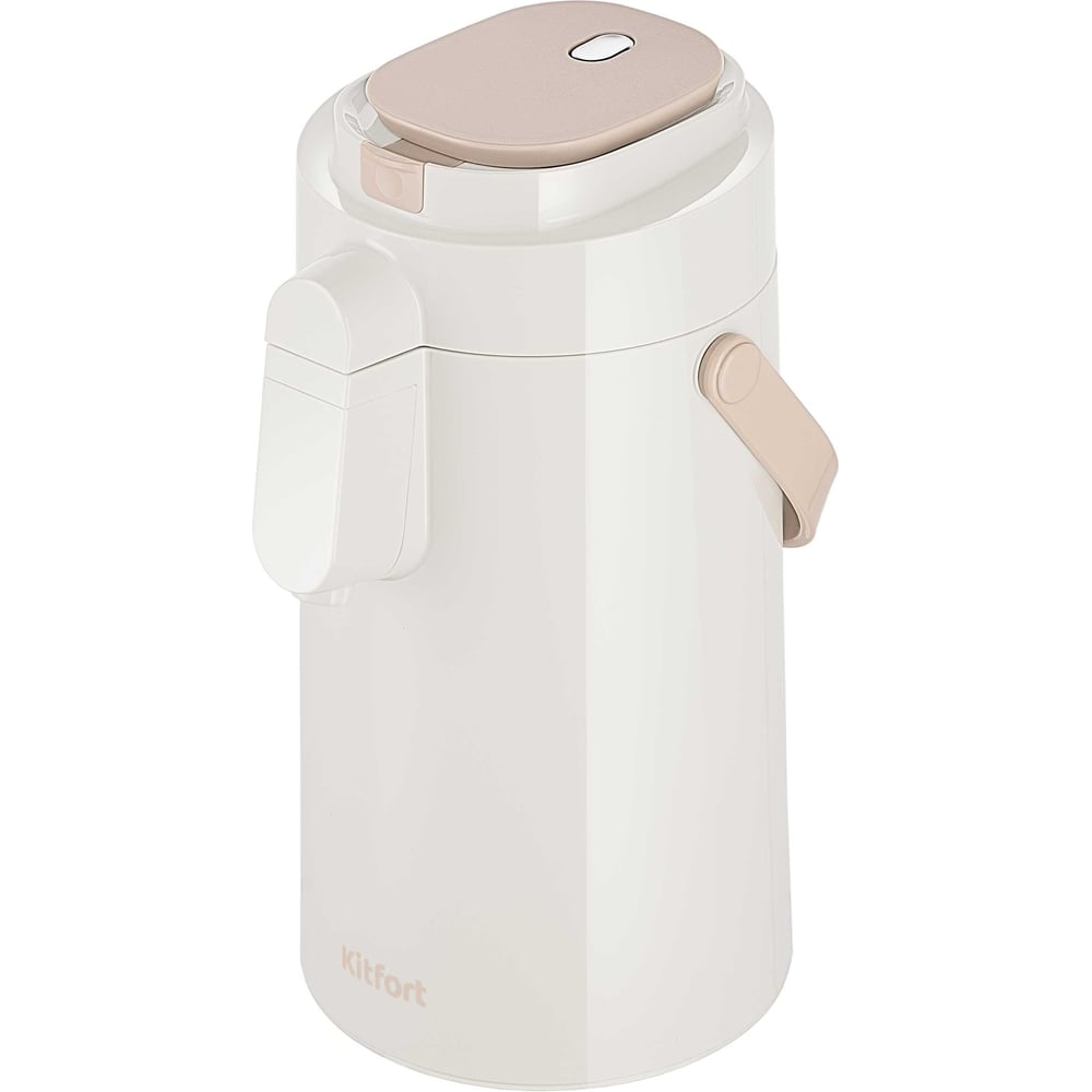 Изображение товара Термос KITFORT КТ-1259 2.2 л с помпой и клапанной пробкой бежевый