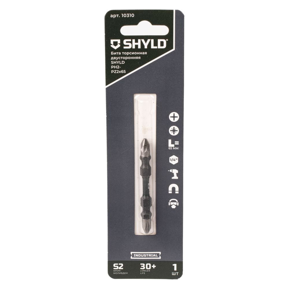 Изображение товара Торсионная бита SHYLD PH2-PZ2 двусторонняя 65 мм