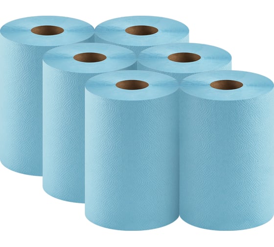 Изображение товара Полотно протирочное Бумага Сити синий, 1 сл, h-24см, размер листа 24х22 см, 500 листов в рулоне, супервпитывающее сырье 48г/м2, БС-1-24-КРС (6рул/упак) М