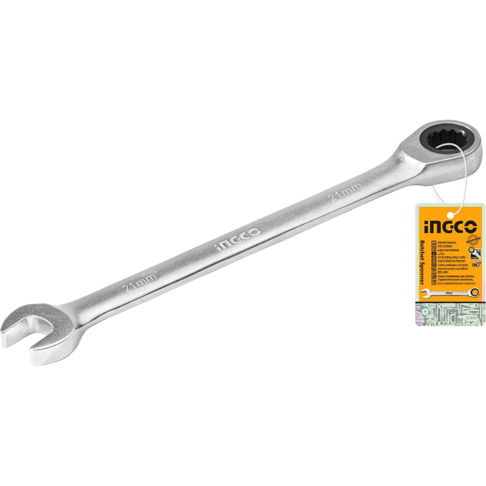 Изображение товара Комбинированный трещоточный ключ INGCO HCSPAR211 21 мм для ремонта и автосервиса