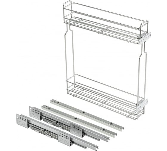 Изображение товара Боковое двухуровневое карго GTV к ящику, юез направляющих, 200 мм, антрацит KO-BO200TD-60