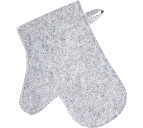 Изображение товара Рукавица банная ГлавБаня Эконом, войлок светло-серый, синтетический Б044