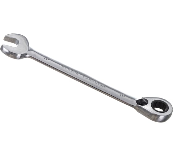 Изображение товара Комбинированный ключ HORTZ трещоточный реверсивный 10х10 хромированный HOR 118791