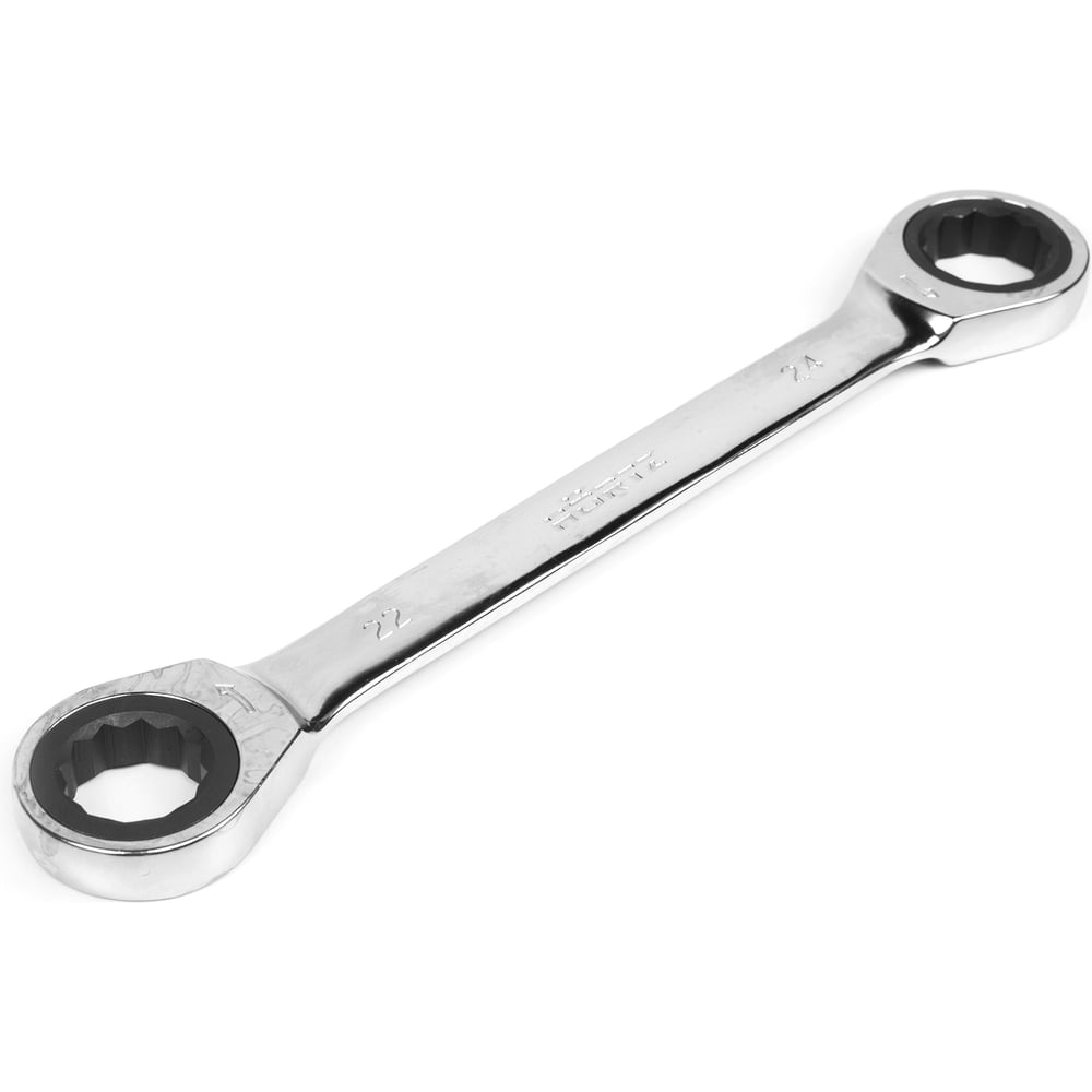 Изображение товара Накидной двусторонний ключ HORTZ 22х24 трещ. хромированный HOR 118861