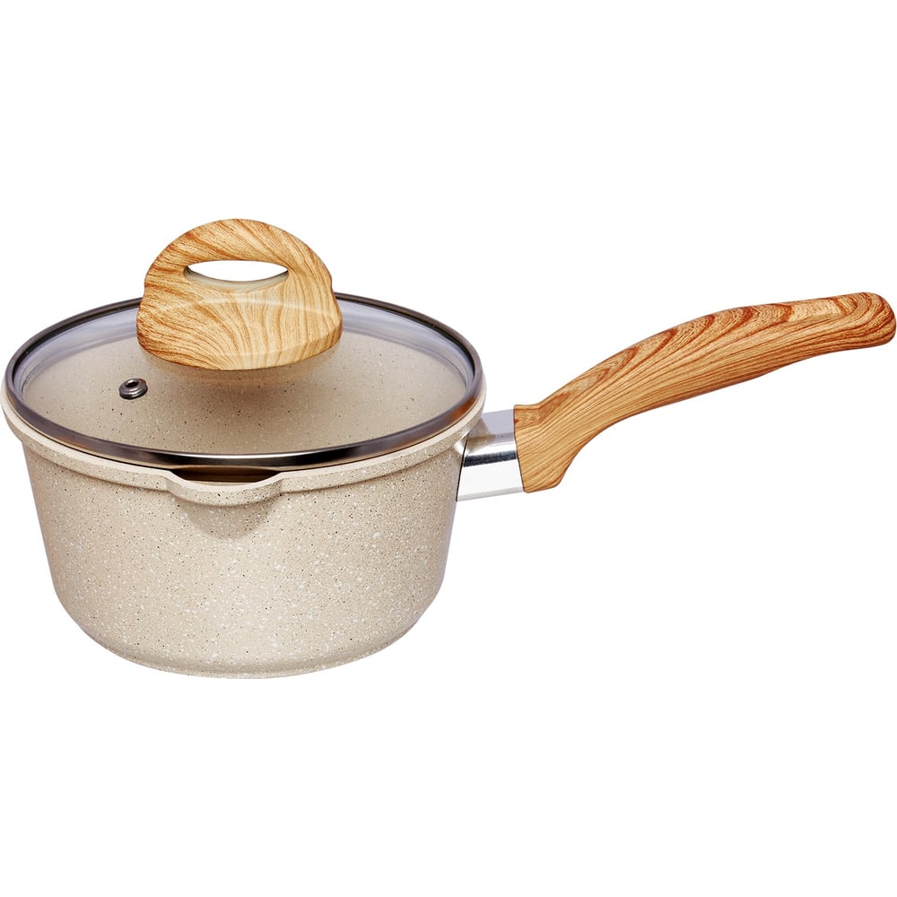 Изображение товара Ковш Традиция с антипригарным покрытием 1,3 л стеклянная крышка для газовых и электрических плит