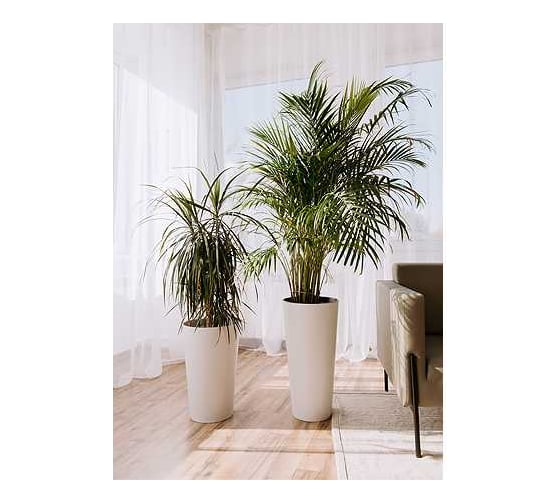 Изображение товара Кашпо для цветов АТТИКА 28л с вкладышем светло серый d30см h58см BERG MOLD 071488